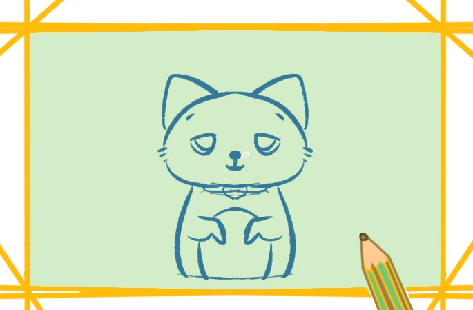 漂亮的藍(lán)貓<a href=http://www.inspiredelm.com/jianbihua/ target=_blank class=infotextkey>簡(jiǎn)筆畫</a>圖片怎么畫