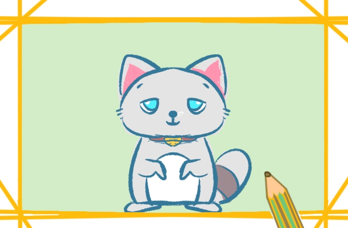 漂亮的藍(lán)貓<a href=http://www.inspiredelm.com/jianbihua/ target=_blank class=infotextkey>簡(jiǎn)筆畫</a>圖片怎么畫