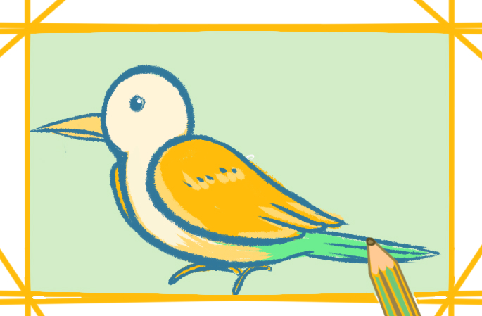 長嘴巴的鳥兒上色<a href=http://www.inspiredelm.com/jianbihua/ target=_blank class=infotextkey>簡筆畫</a>要怎么畫