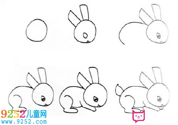漂亮的兔子<a href=http://www.inspiredelm.com/jianbihua/ target=_blank class=infotextkey>簡筆畫</a>圖片，雪白的兔子