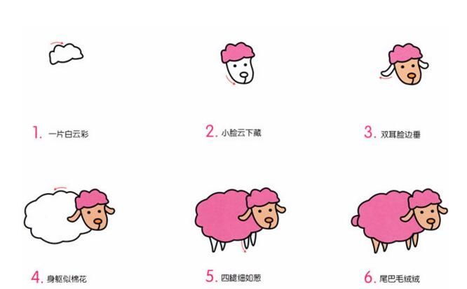 小綿陽動物簡筆畫步驟圖片大全