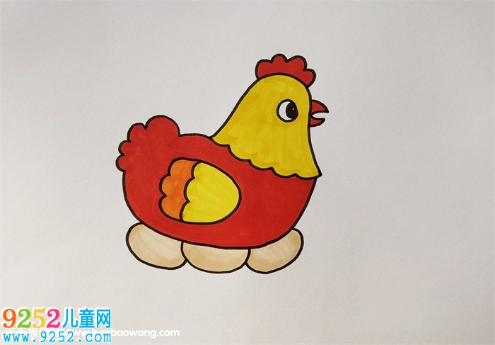 母雞<a href=http://www.inspiredelm.com/jianbihua/ target=_blank class=infotextkey>簡(jiǎn)筆畫(huà)</a>步驟