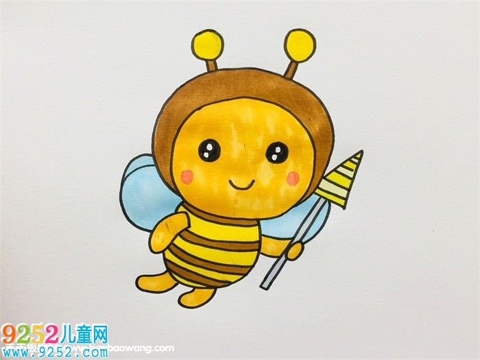 卡通小蜜蜂<a href=http://www.inspiredelm.com/jianbihua/ target=_blank class=infotextkey>簡筆畫</a>彩色