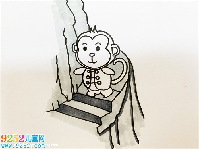 小猴子下山怎么畫