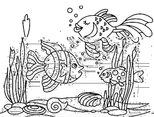 海底世界的動物簡筆畫