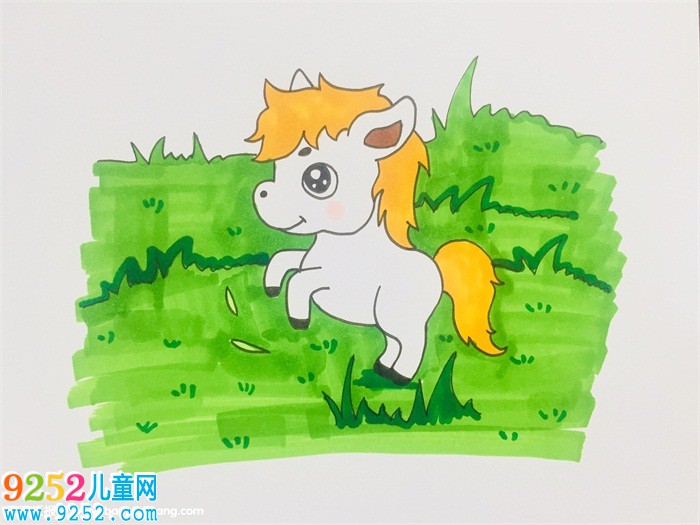 草原和馬怎么畫