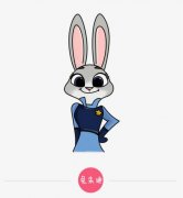 兒童卡通簡筆畫大全，兔警察朱迪
