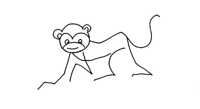 調(diào)皮的小猴子<a href=http://www.inspiredelm.com/jianbihua/ target=_blank class=infotextkey>簡筆畫</a>圖片_猴子兒童繪畫作品圖集
