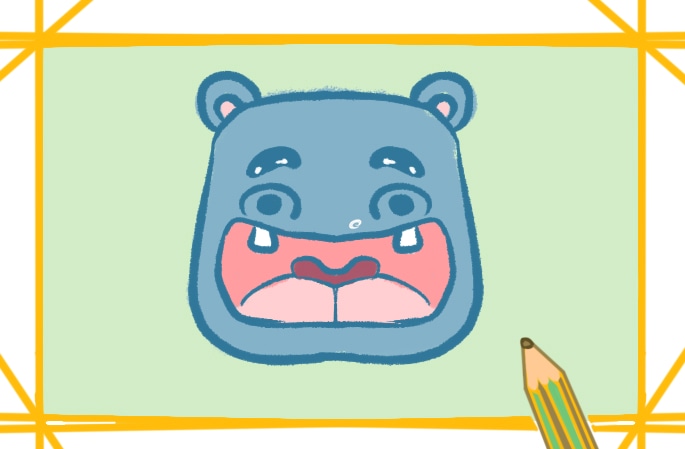 開心的河馬<a href=http://www.inspiredelm.com/jianbihua/ target=_blank class=infotextkey>簡筆畫</a>圖片怎么畫