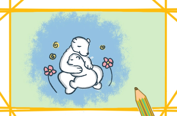 溫馨的北極熊<a href=http://www.inspiredelm.com/jianbihua/ target=_blank class=infotextkey>簡(jiǎn)筆畫(huà)</a>圖片怎么畫(huà)