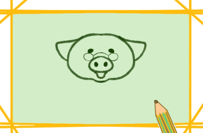 近視的卡通小豬<a href=http://www.inspiredelm.com/jianbihua/ target=_blank class=infotextkey>簡(jiǎn)筆畫</a>圖片怎么畫