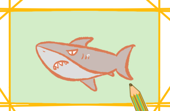 壞壞的鯊魚上色<a href=http://www.inspiredelm.com/jianbihua/ target=_blank class=infotextkey>簡筆畫</a>要怎么畫
