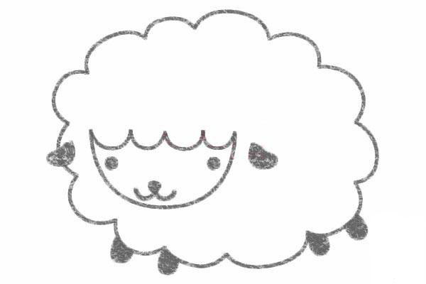 溫順的小綿羊<a href=http://www.inspiredelm.com/jianbihua/ target=_blank class=infotextkey>簡筆畫</a>圖片_小綿羊兒童繪畫作品圖集
