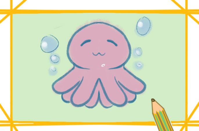 簡單容易的章魚<a href=http://www.inspiredelm.com/jianbihua/ target=_blank class=infotextkey>簡筆畫</a>圖片怎么畫