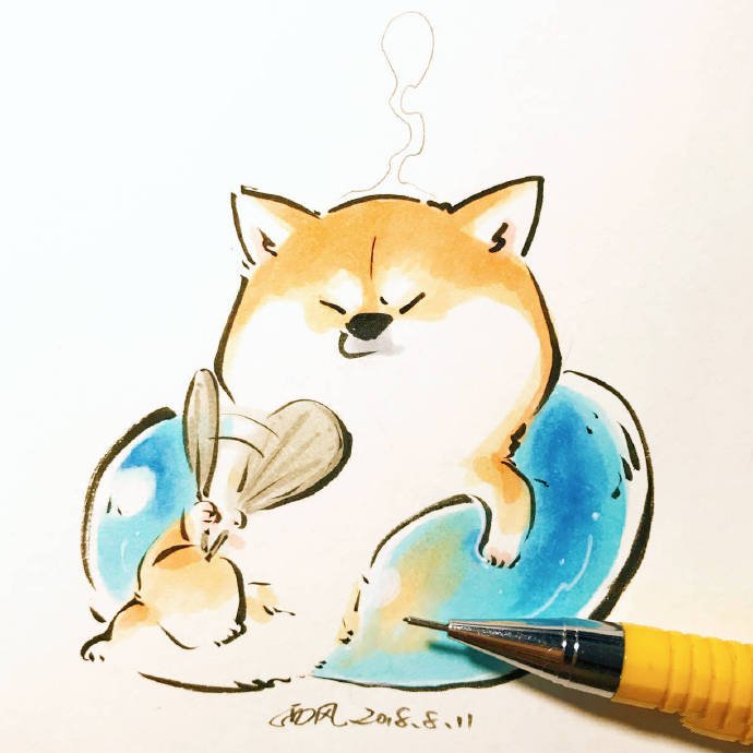 小狗簡(jiǎn)筆畫(huà)圖片大全，可愛(ài)q版柴犬簡(jiǎn)筆畫(huà)圖片