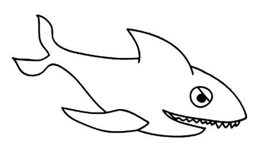 兇猛的鯊魚(yú)簡(jiǎn)筆畫(huà)