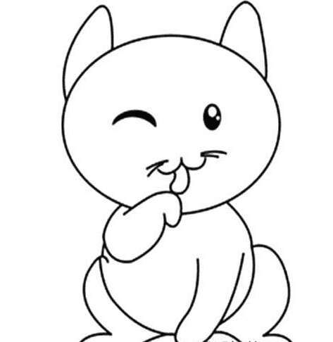 呆萌的小貓簡筆