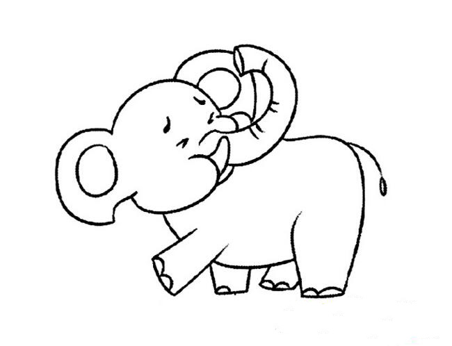 兒童大象簡筆畫圖片