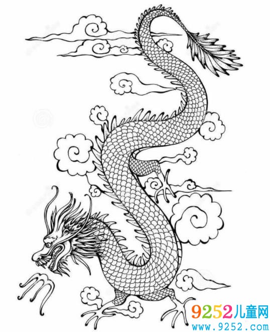 霸氣的龍動物簡筆