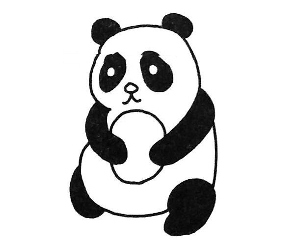 幼兒畫畫圖片大全，超萌的大熊貓簡筆畫