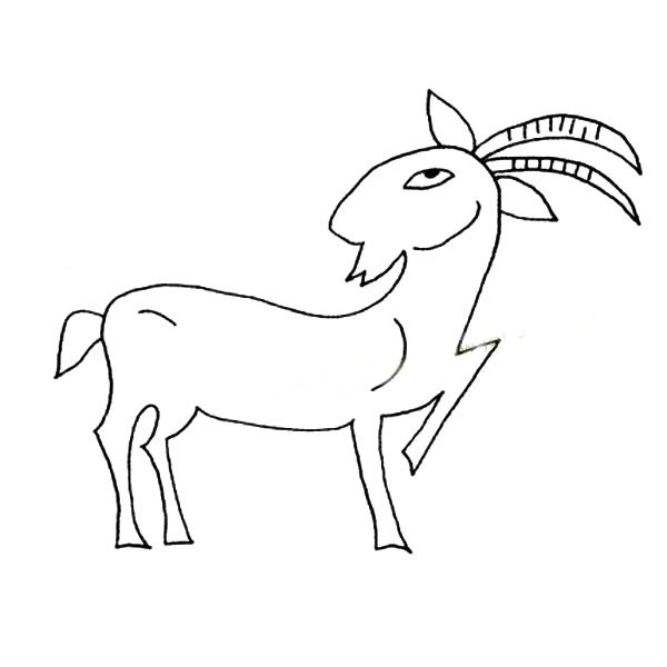 動物簡筆畫大全，山羊簡筆畫