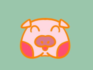可愛的豬頭<a href=http://www.inspiredelm.com/jianbihua/ target=_blank class=infotextkey>簡(jiǎn)筆畫</a>圖片怎么畫
