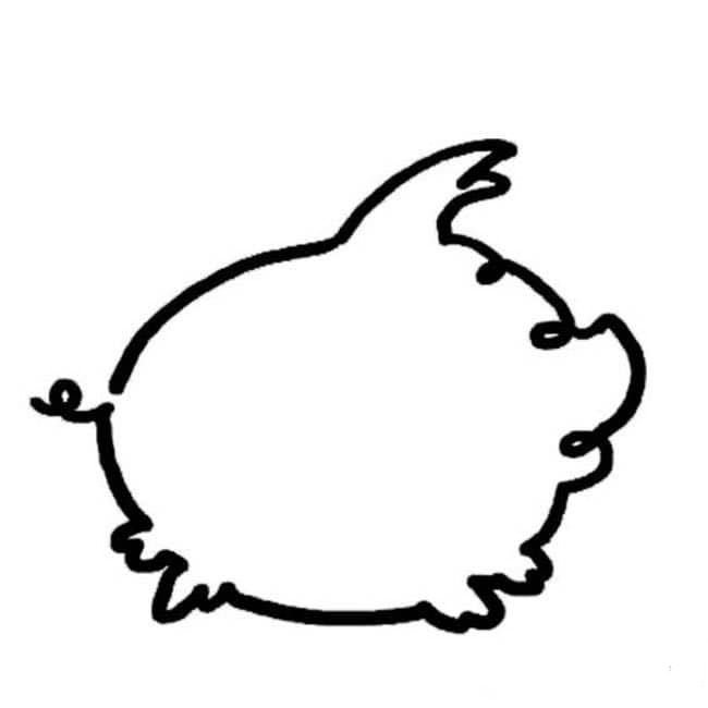 草地上的小豬<a href=http://www.inspiredelm.com/jianbihua/ target=_blank class=infotextkey>簡筆畫</a>圖片_小豬兒童繪畫作品圖集