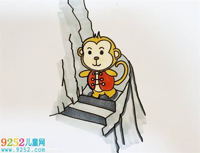 小猴子下山怎么畫