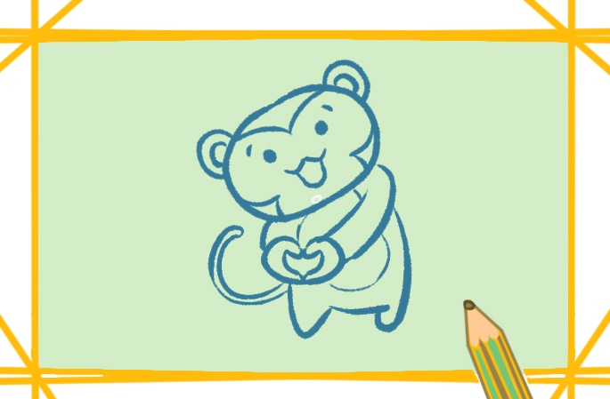 開心的猴子<a href=http://www.inspiredelm.com/jianbihua/ target=_blank class=infotextkey>簡筆畫</a>圖片怎么畫