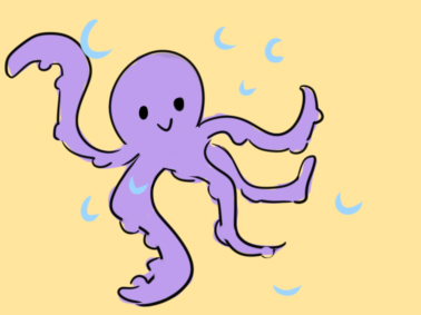 紫色的章魚簡筆畫教程大全