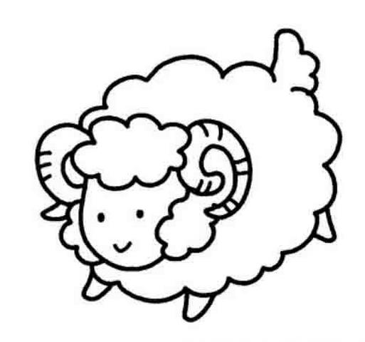 可愛的小羊簡(jiǎn)筆畫圖片