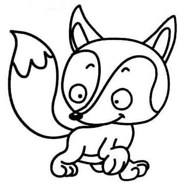 可愛的小狐貍<a href=http://www.inspiredelm.com/jianbihua/ target=_blank class=infotextkey>簡筆畫</a>圖片_小狐貍兒童繪畫作品圖集