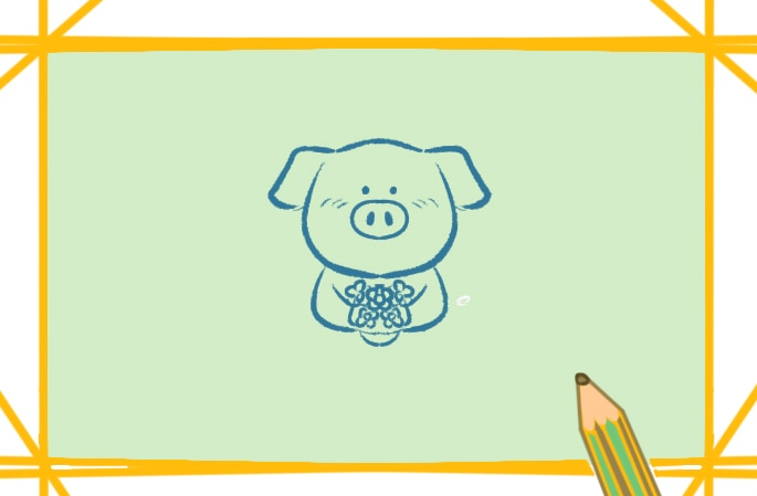 萌萌的卡通小豬<a href=http://www.inspiredelm.com/jianbihua/ target=_blank class=infotextkey>簡筆畫</a>圖片怎么畫