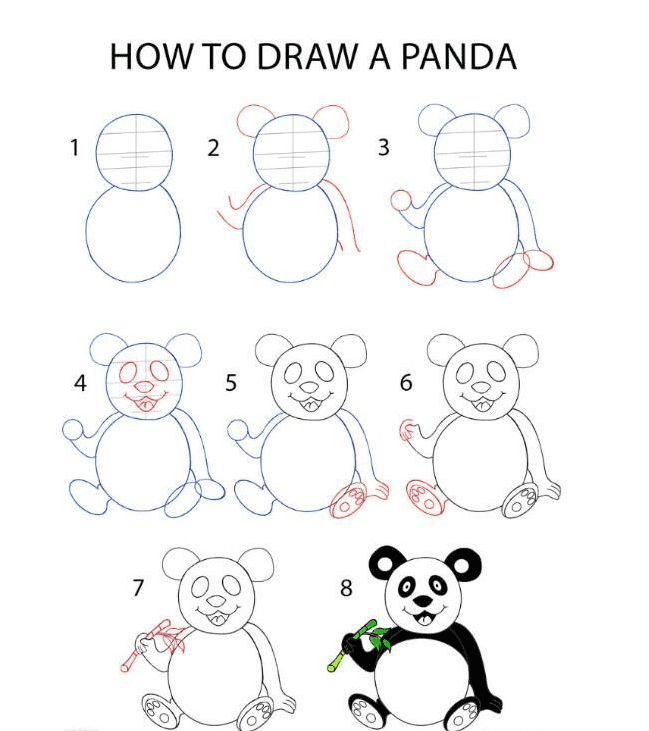 6種大熊貓簡筆 畫法