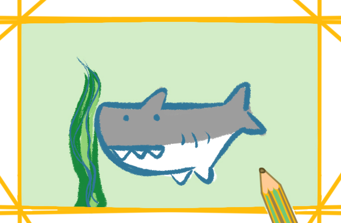 呆萌的鯊魚上色<a href=http://www.inspiredelm.com/jianbihua/ target=_blank class=infotextkey>簡(jiǎn)筆畫</a>要怎么畫