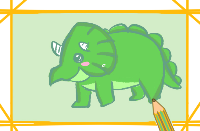容易畫(huà)的三角龍上色<a href=http://www.inspiredelm.com/jianbihua/ target=_blank class=infotextkey>簡(jiǎn)筆畫(huà)</a>要怎么畫(huà)