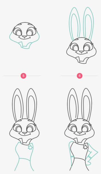兒童卡通<a href=http://www.inspiredelm.com/jianbihua/ target=_blank class=infotextkey>簡筆畫</a>大全，兔警察朱迪