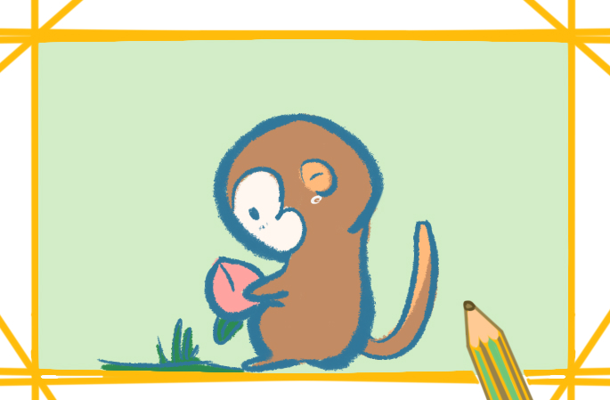 可愛好看的猴子上色<a href=http://www.inspiredelm.com/jianbihua/ target=_blank class=infotextkey>簡筆畫</a>要怎么畫