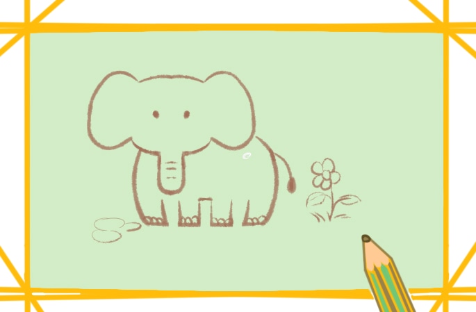萌萌的大象上色<a href=http://www.inspiredelm.com/jianbihua/ target=_blank class=infotextkey>簡筆畫</a>要怎么畫