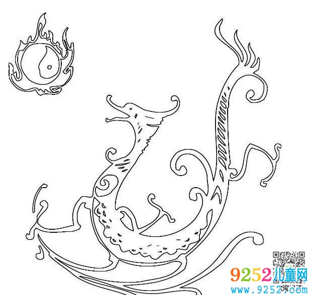 騰云駕霧的龍簡筆圖片
