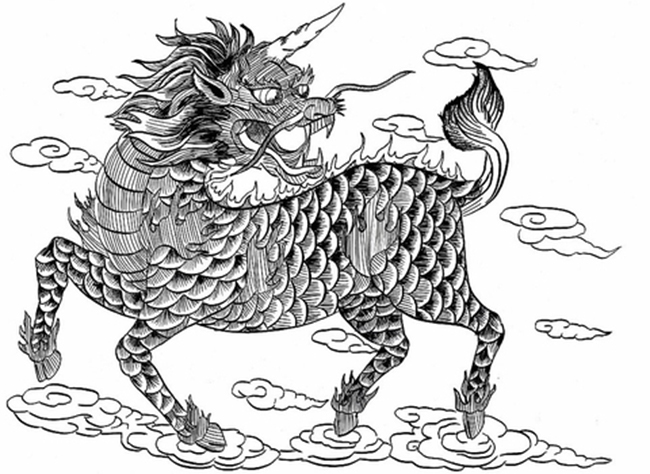 麒麟簡筆畫圖片