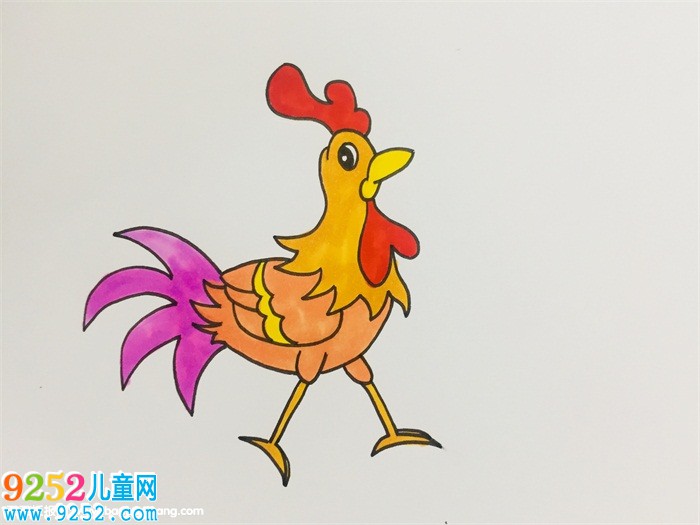 艷麗的大公雞畫