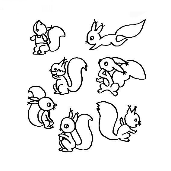 卡通松鼠<a href=http://www.inspiredelm.com/jianbihua/ target=_blank class=infotextkey>簡筆畫</a>圖片_卡通松鼠兒童繪畫圖集