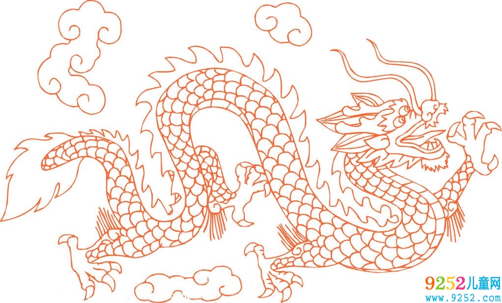 騰云駕霧的龍簡筆圖片
