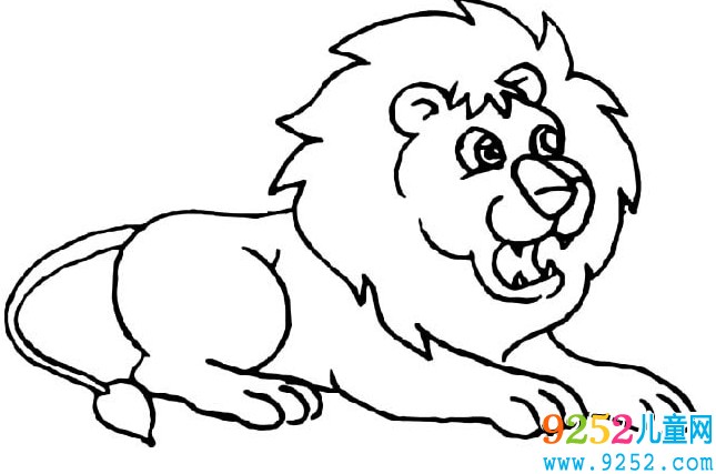 兇猛的獅子動(dòng)物<a href=http://www.inspiredelm.com/jianbihua/ target=_blank class=infotextkey>簡筆畫</a>