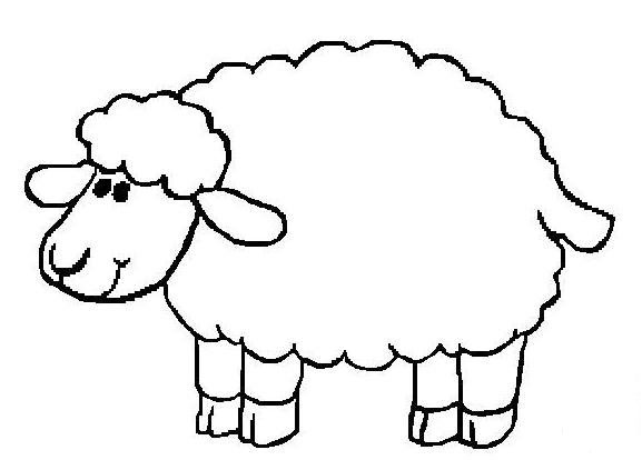溫順的小綿羊<a href=http://www.inspiredelm.com/jianbihua/ target=_blank class=infotextkey>簡筆畫</a>圖片_小綿羊兒童繪畫作品圖集