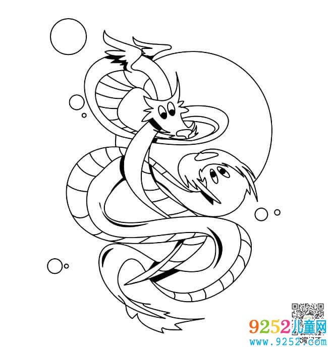 霸氣的龍動物簡筆