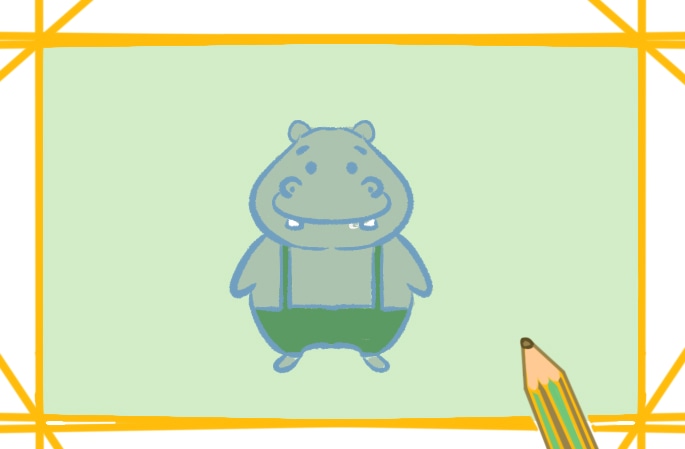 卡通畫河馬<a href=http://www.inspiredelm.com/jianbihua/ target=_blank class=infotextkey>簡筆畫</a>圖片怎么畫