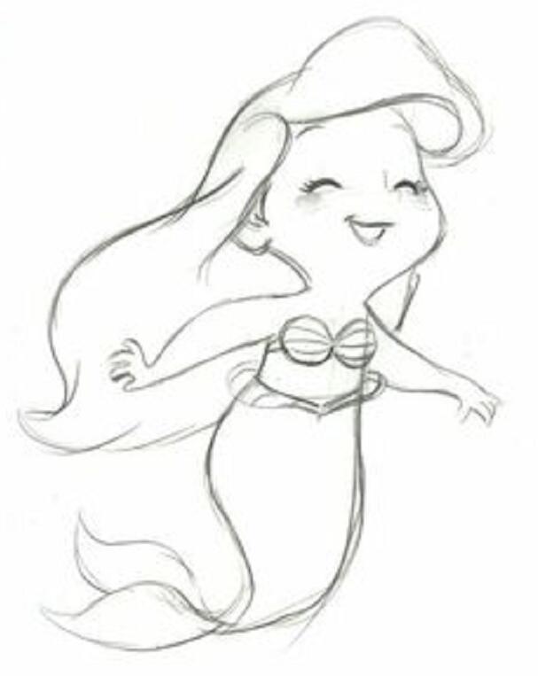 小小美人魚簡筆畫
