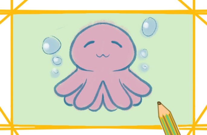 呆萌的小章魚簡(jiǎn)筆畫圖片一學(xué)就會(huì)